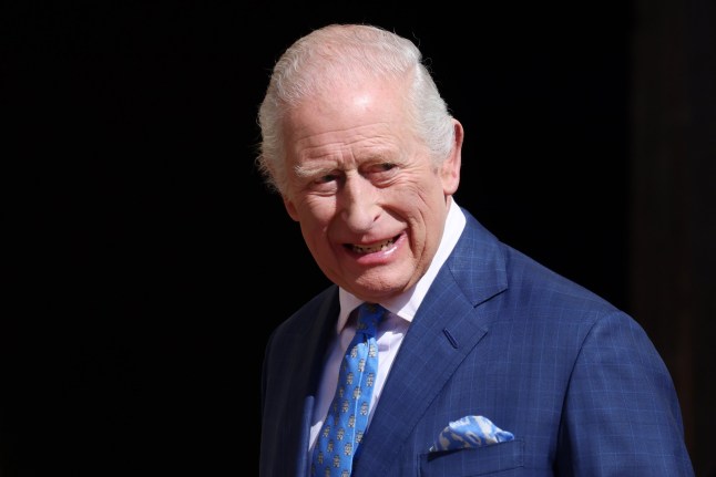 epa12042202 Britain???s King Charles III attends the Easter Service at Windsor Castle in Windsor, west of London, Britain, 20 April 2025. Members of the UK royal family attended the annual Easter service at Windsor Castle. EPA/ANDY RAIN